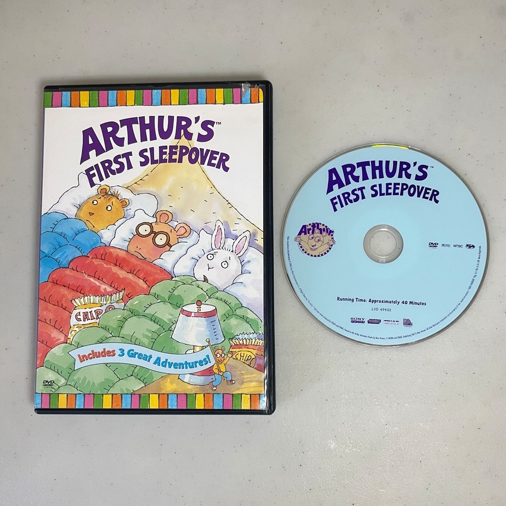 Arthur's First Sleepover DVD - 3 Great Adventures! Lost Dog Water And The Brain